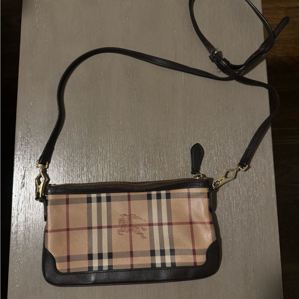 Burberry Cream and Black Crossbody Bag with Signature Style